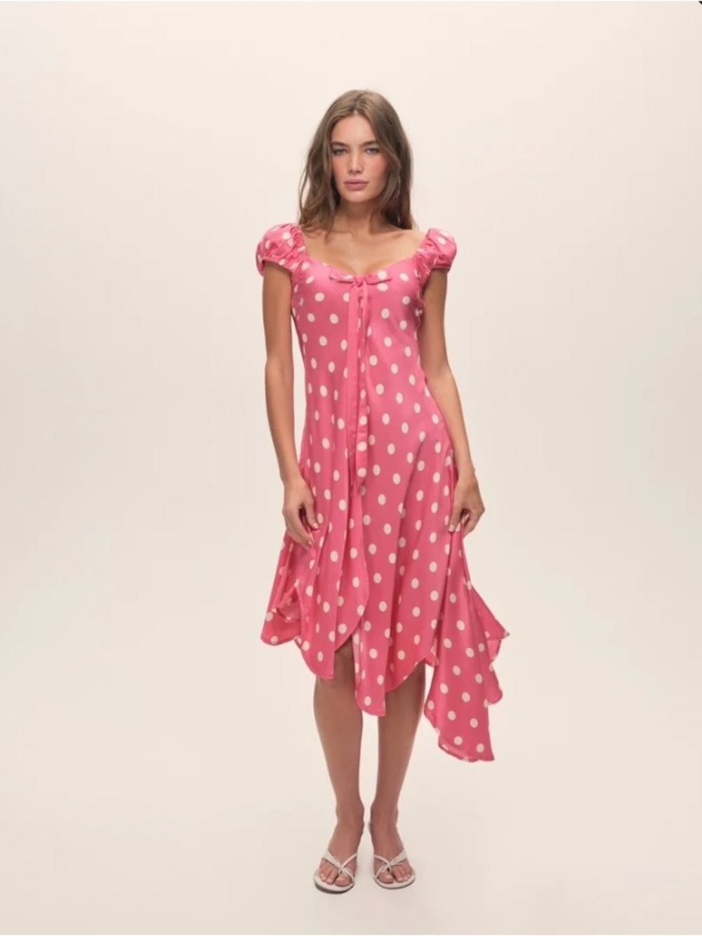 For Love & Lemons Pink Lillian Midi Dress